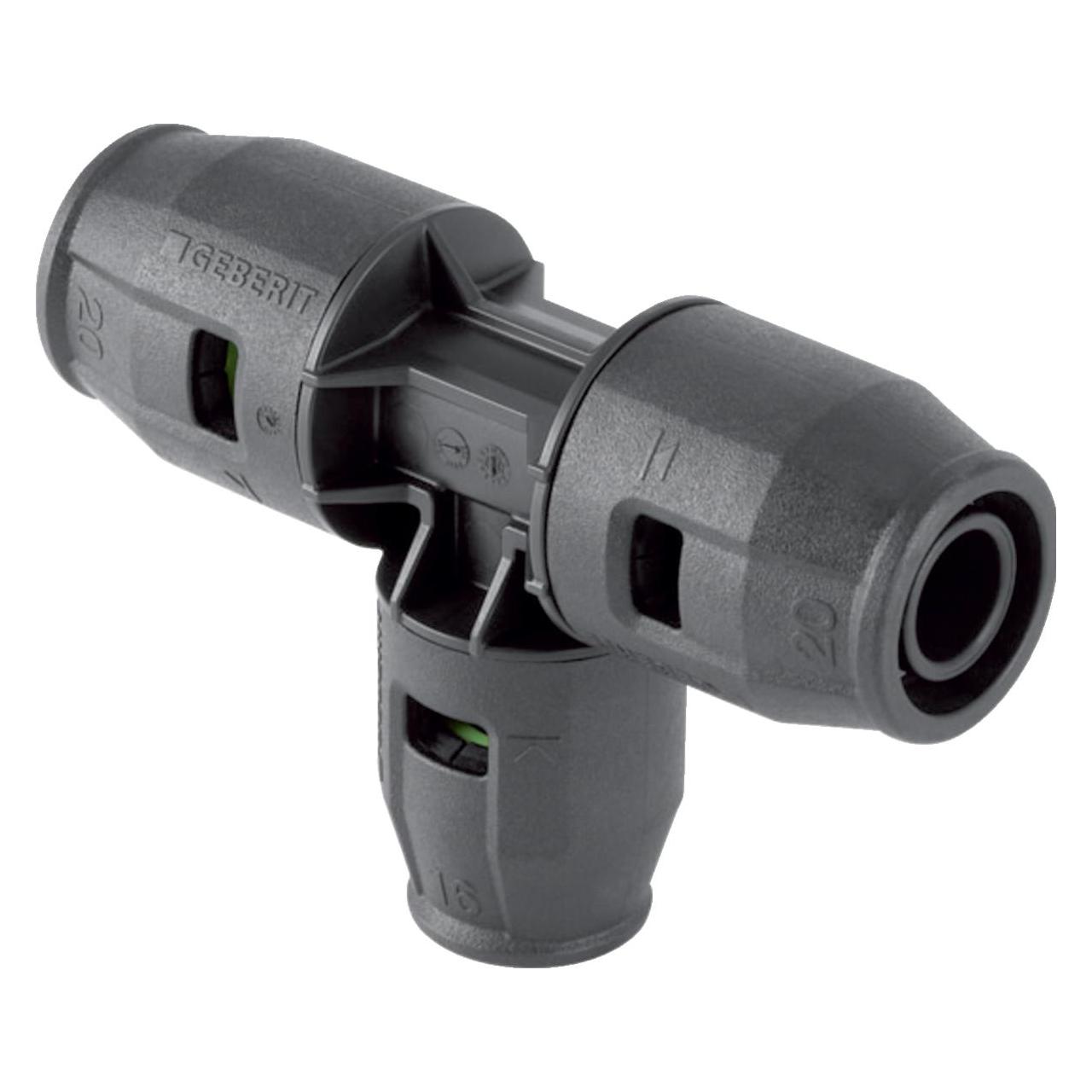 Geberit T-Stück PushFit d= 20x20x16mm, reduziert, PVDF (T-Verbindung) (86412850)