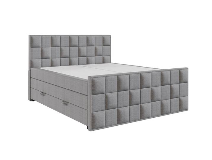 Boxspringbett ARIA grau 180x200cm halbfest
