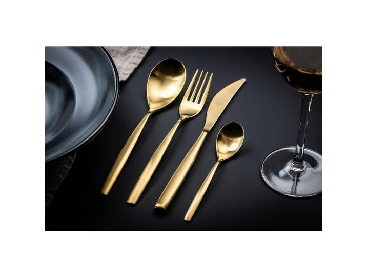 Besteck-Set, Edelstahlfarben, Metall, 24-teilig, Besteck, Besteck-Sets