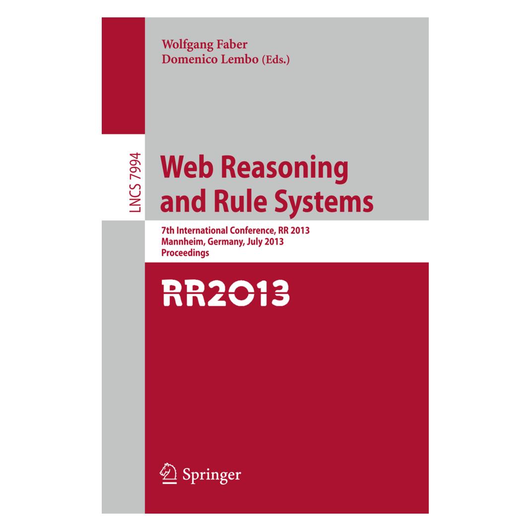 Springer Web Reasoning and Rule Systems (Englisch, Softcover, Wolfgang Faber) (55522928)