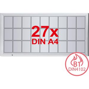 Showdown-Displays Schaukasten T-Linie, B1, außen, 27 x A4, magnetisch, abschließbar, schwer entflammbar