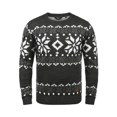 Rundhalspullover SOLID "Rundhalspullover SDNorwig", Herren, Gr. M, grau (dar grau m), Obermaterial: 100% Polyacryl PAN., Pullover Rundhalspullover