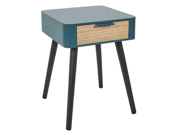 Table de chevet bicolore 1 tiroir bleu