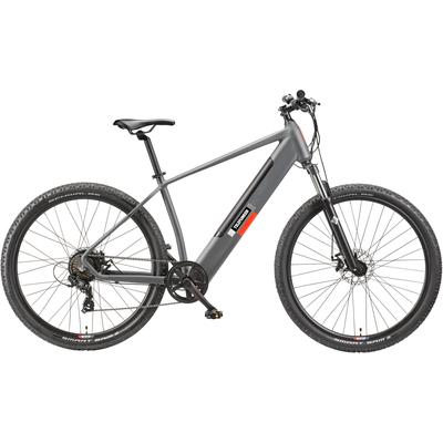 E-Bike TELEFUNKEN "E-MTB Aufsteiger M919" Gr. 48, schwarz (granitgrau, schwarz), Elektrofahrräder, 48cm, 29 Zoll (73,66cm), Pedelec, Elektrofahrrad, Damen u. Herren, E-MTB, Mountainbike, 29 Zoll