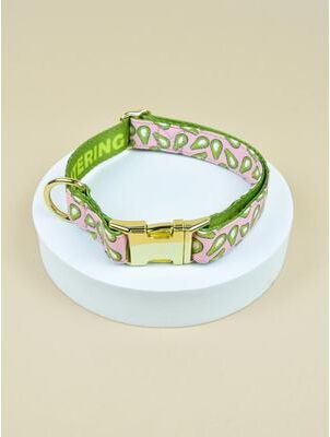 Uplift Essentials Patterned Pet Collar Adjustable Double Sided Print With Gold Tone Metal Buckle style 1 l