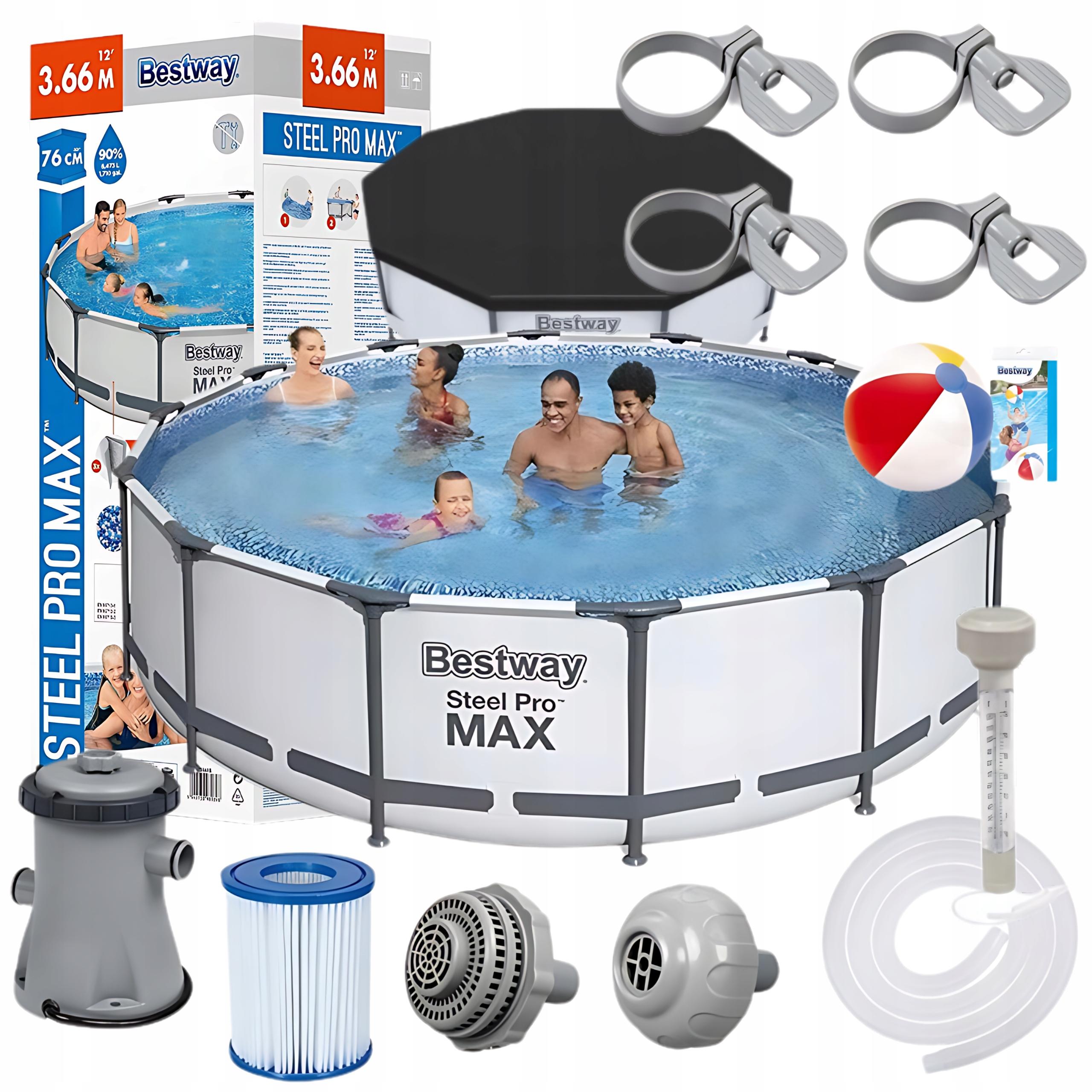 Bestway Steel Pro MAX Stahlrahmen Pool 366x76cm Komplettset