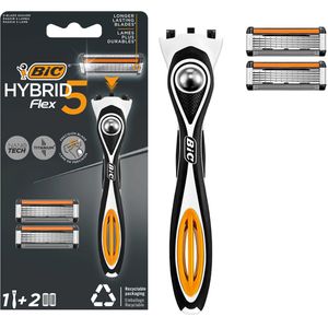 Bic Nassrasierer Hybrid Flex 5, für Herren, 5-fach Klinge, mit 2 Klingen
