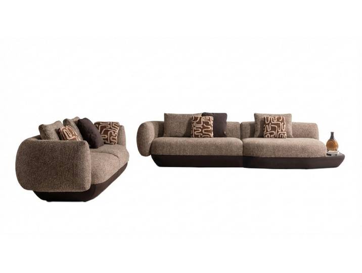 JVmoebel Sofa Edles Braun-Beige Sofa mit stilvollem Design und Sitzkomfort, 3 Teile
