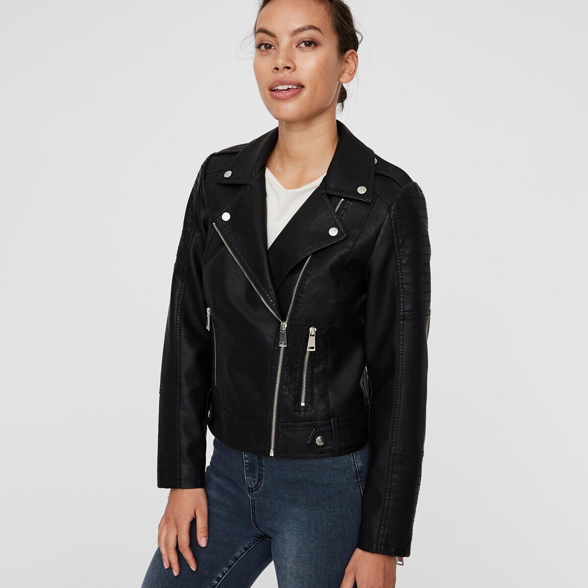 VERO MODA Blouson court zippé, en simili