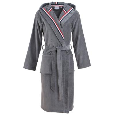 Unisex-Bademantel CARL ROSS "481310" Gr. XS, grau (platin), XS, Velours, Hausmäntel, Midilänge