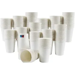 Kaffeebecher – TO GO 200 ml, 8 oz Einweg Coffee to Go Becher Lauroo Weiß (20 x 50) -1000 Stück