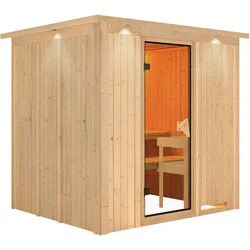 Karibu Sauna Sodin-ohne Ofen-Inkl. Dachkranz