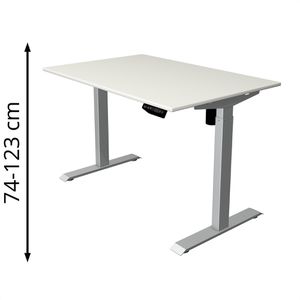 Kerkmann Schreibtisch Move 1, weiß / silber, elektrisch höhenverstellbar, 120 x 74-123 x 80cm
