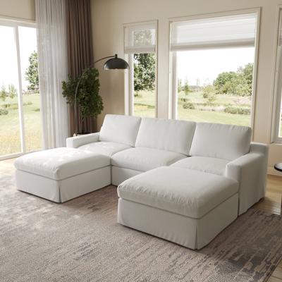 HELIA 5 Seat U Shaped Modular Sectional Couch with Deep Seating Cushions Removable Washable Covers