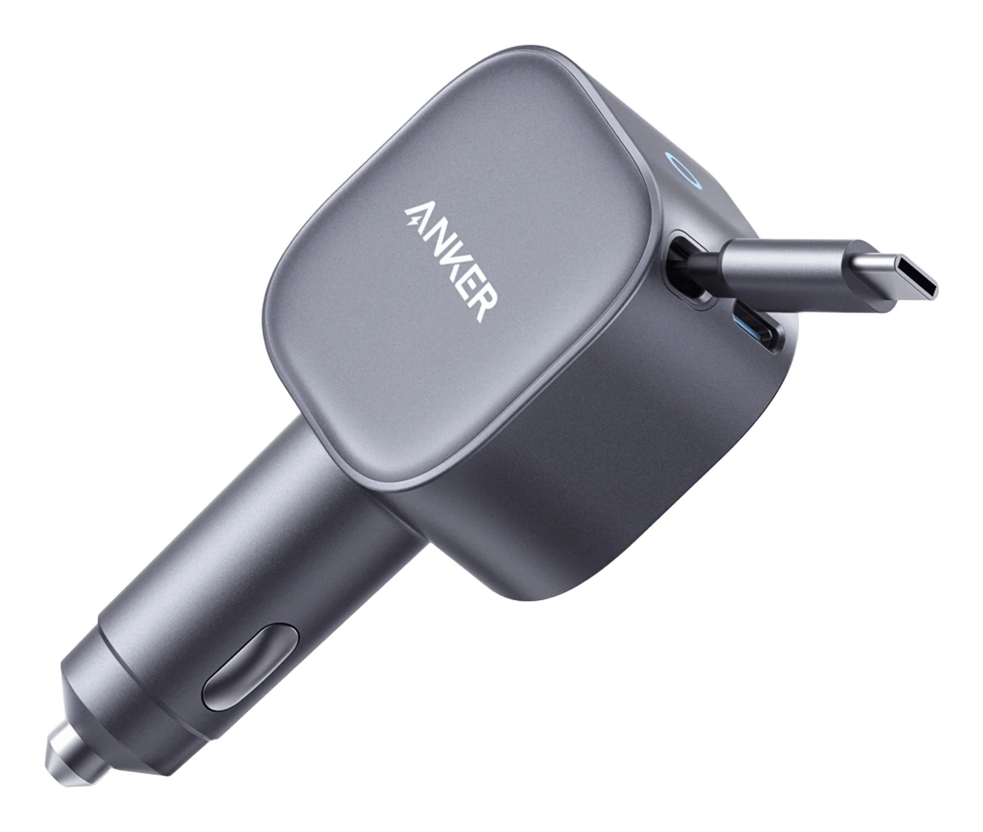 Anker Nano Kfz-Ladegerät (75W, USB-C Port, Integriertes einziehbares USB-C Kabel) A2738HA2