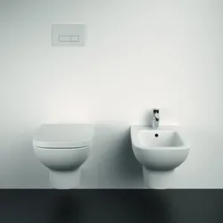 Ideal Standard i.life A Wand-Bidet T4524MA offene Befestigung, mit Hahnloch und Überlauf, weiß Ideal Plus