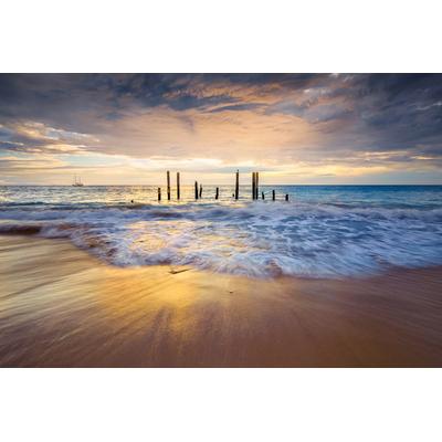 Fototapete PAPERMOON "Strand", bunt, B:5m L:2,8m, Vlies, Tapeten