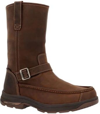 "Georgia Boot Athens Superlyte 11"" Side-Zip Pull-On - Mens 10 Brown Boot W"
