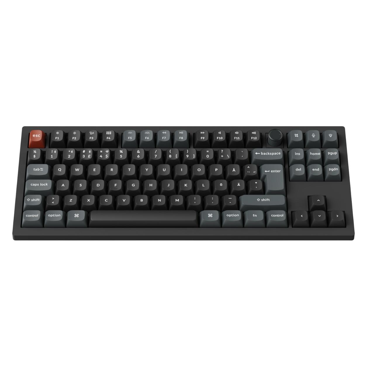 Keychron V3 Ultra 80% 8K Wireless Tri-Mode Black POM Red (US, Kabelgebunden, Kabellos) (V3U-D1-BO)