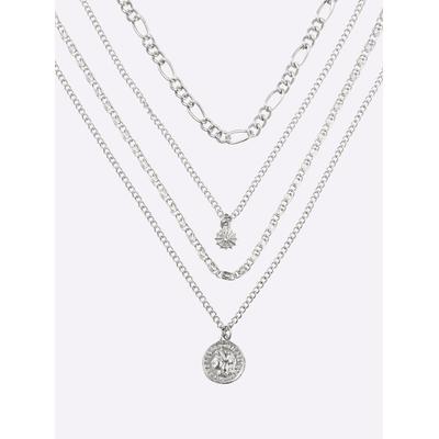Collier HEINE, Damen, Gr. Metall, silber (silberfarben), Halsketten Collier