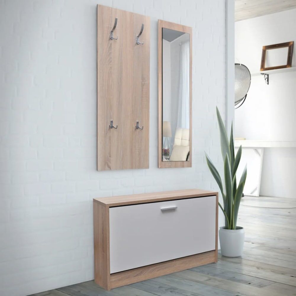 Maison Chic Mueble de entradita,gabinete para calzado madera blanco 80x27x46,5cm