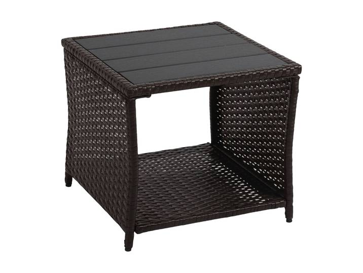 Balkontisch Polyrattan Braun-Schwarz