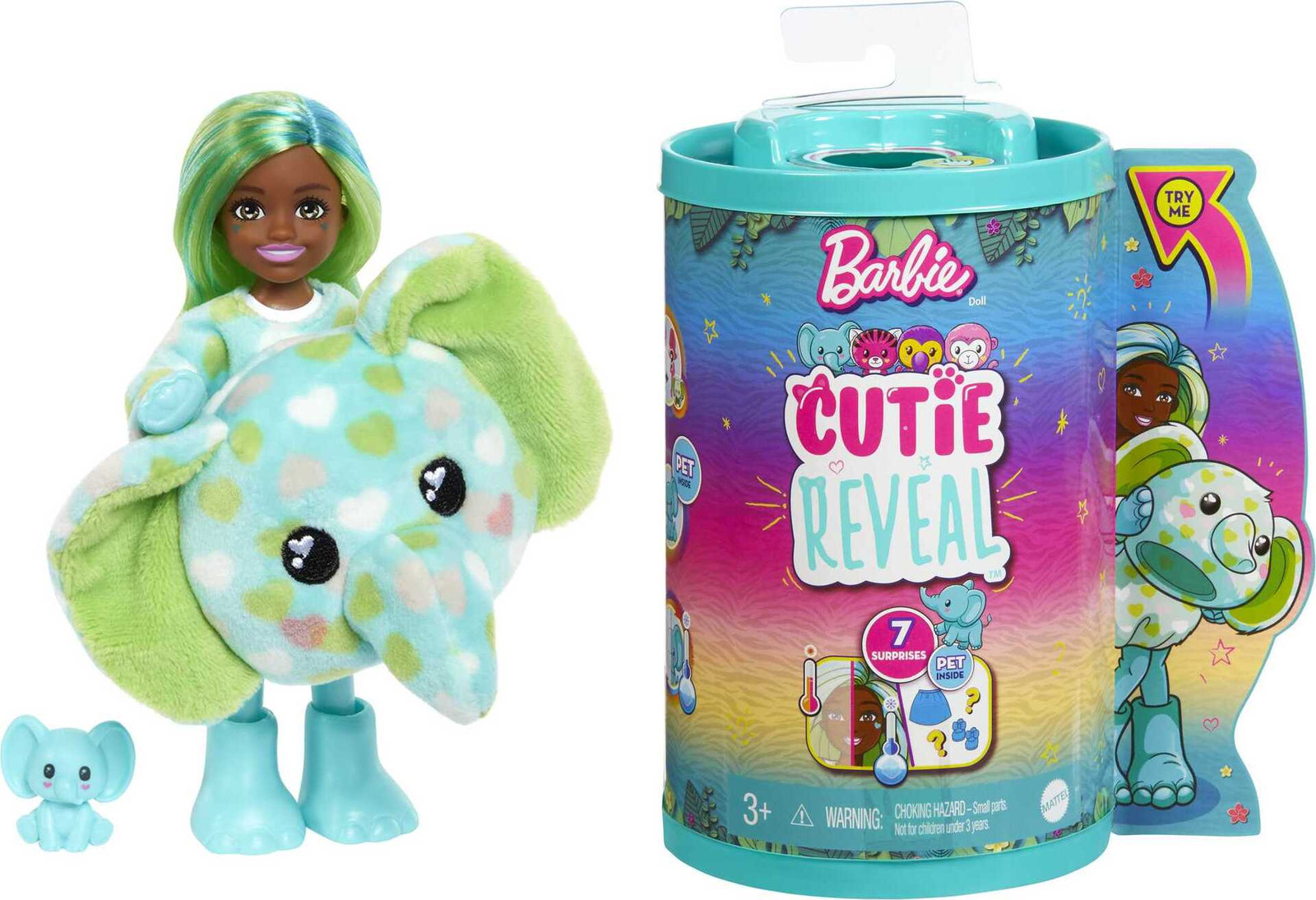 Barbie Cutie Reveal Chelsea pop in olifantenkostuum jungle-serie
