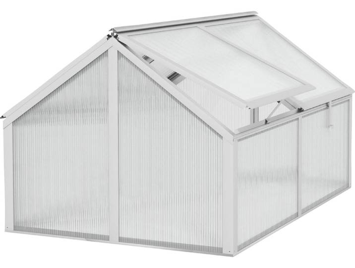 Frühbeet VITAVIA Zola , silber (silberfarben), B:89cm H:71,3cm T:124,3cm, Pflanzgefäße, Frühbeet, BxTxH: 89x124x71 cm, HKP 4mm