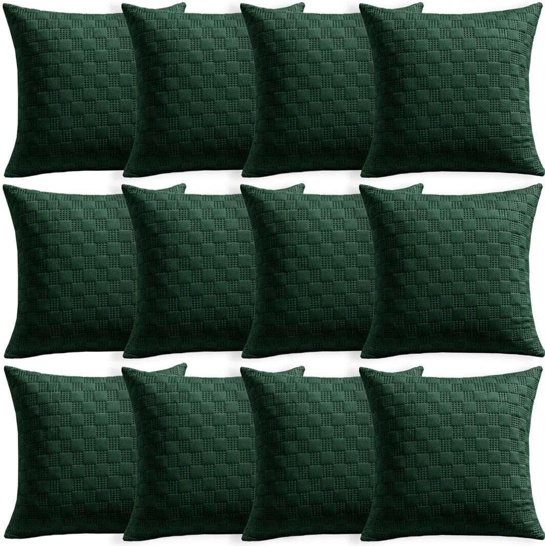 Aspire Homeware Embossed Square Velvet Cushion Covers EMERALD 45cm H X 45cm W X 19cm D