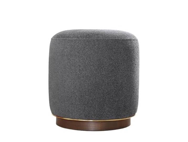 Atelier Del Sofa Stilvoller Grauer Pouf mit Holzbeinen, 100% Baumwolle, 35% orthopädischer Schaumstoffkern, 43 cm hoch, perfekt für Moderne Wohnräume und höchsten Komfort.