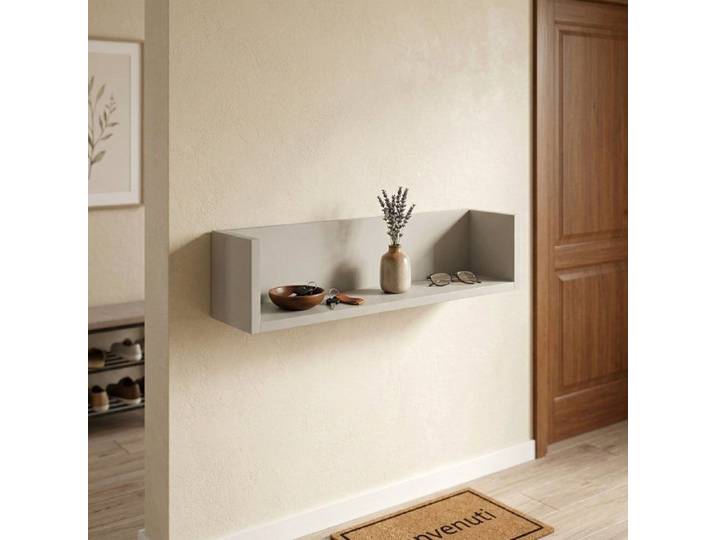 Étagère Lucera Dmora en bois noble beige 68x15x15h cm
