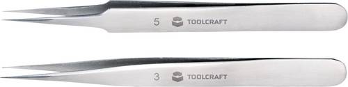 TOOLCRAFT TO-5861034 Pinzetten-Set 2teilig Spitz, superfein 120mm