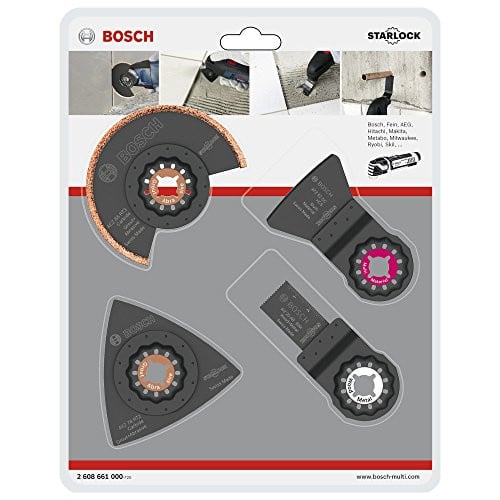 Bosch Professional 4-delige tegelset voor multifunctioneel gereedschap met Starlock accessoire voor specie en tegellijm