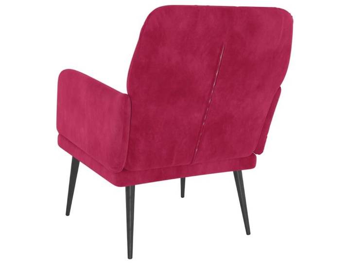 Fauteuil Rouge bordeaux 62x79x79 cm Velours_2 ans garantie_36297