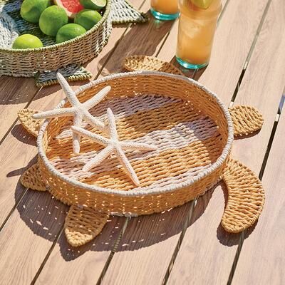 Woven Sea Turtle Tray - Grandin Road