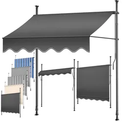 KESSER® Klemmmarkise mit Handkurbel Balkon, Balkonmarkise ohne Bohren, UV-beständig höhenverstellbar wasserabweisend , Sonnenschutz, Terrassenüberdachung , einfache Montage