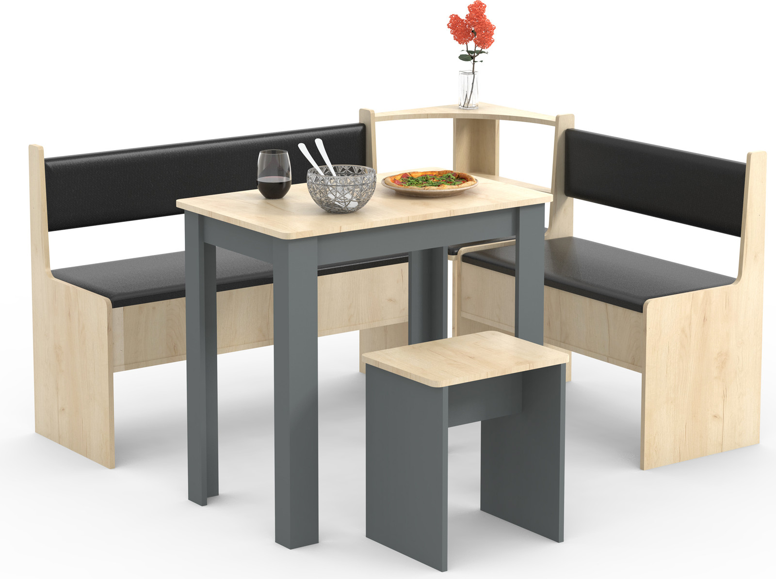 VCM Esal Mini Eetkamerset met Tafel en Banken