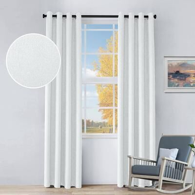 Superior Senna Room Darkening Textured Window Curtain Panels, Set of 2 - Machine Washable Window Coverings