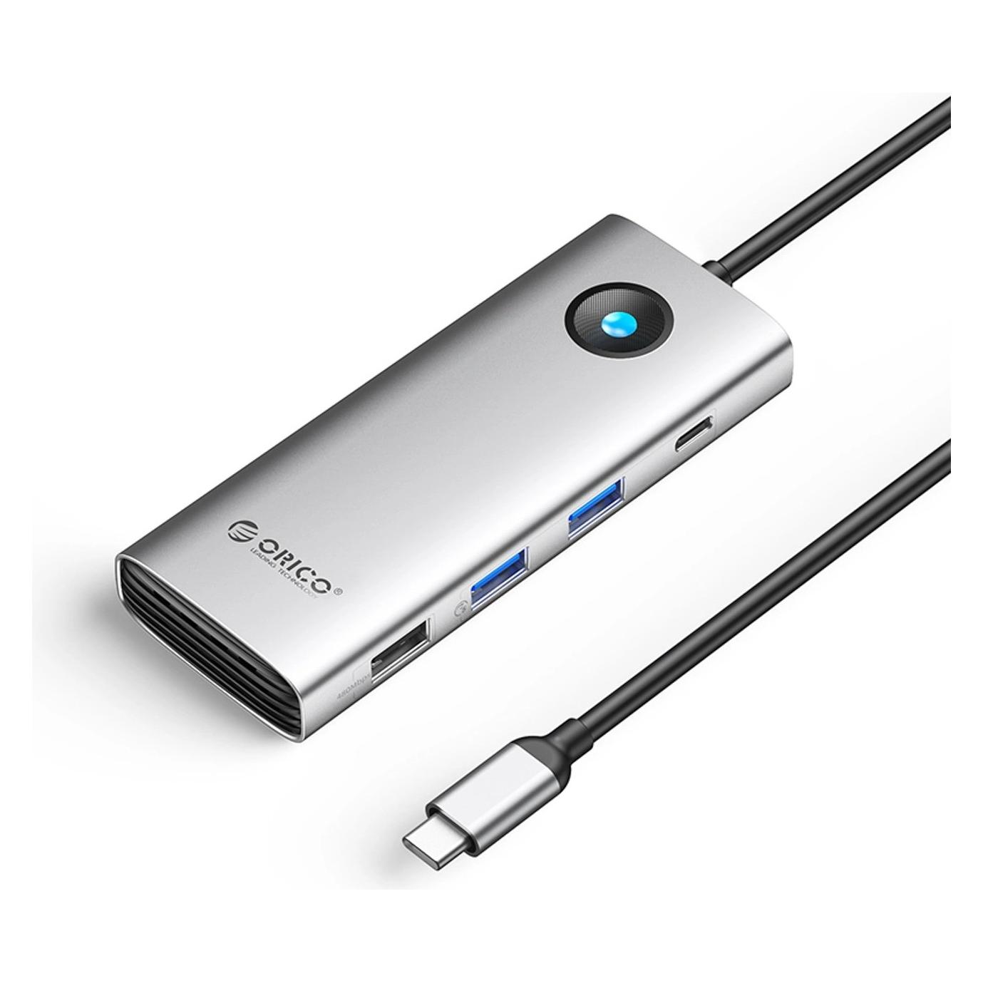 Orico PW11 8-in-1 USB-C Dockingstation, 2x USB-A 3.0, 1x USB-A 2.0 (USB-C, 8 Ports) (6941788814837)