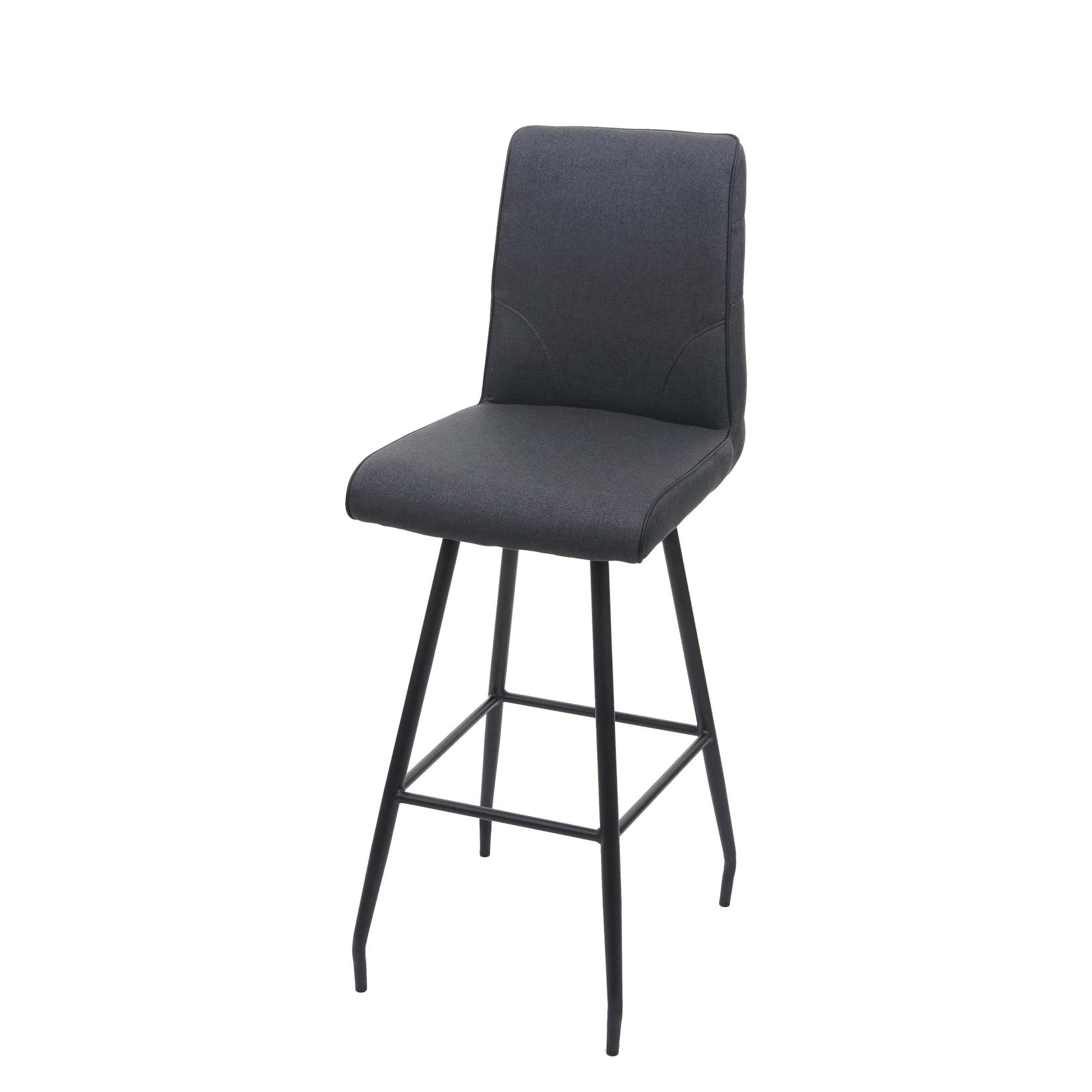Barhocker MCW-H72, Barstuhl Tresenhocker, Fußablage Stahl Stoff/Textil ~ dunkelgrau