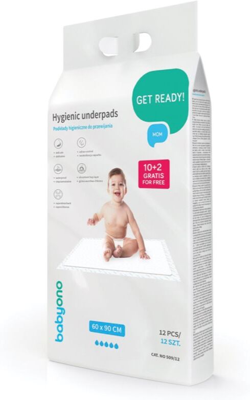BabyOno Get Ready Hygienic Underpads matelas à langer jetables 60x90 cm 12 pcs