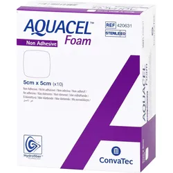 Aquacel, Pflaster, Schaumverband nicht-adhäsiv 5x5cm (10x)