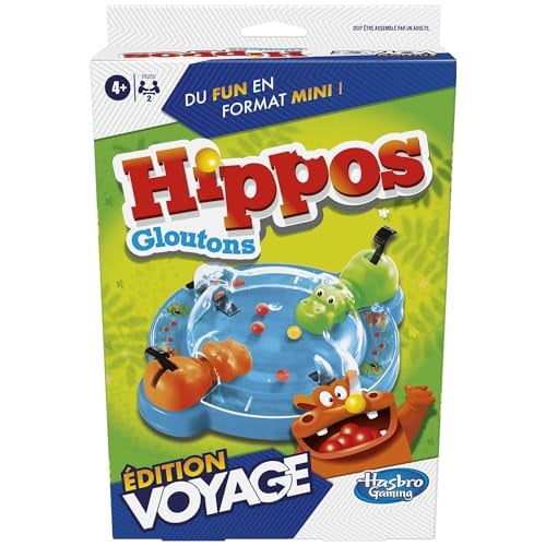 Hasbro Gaming Hippo Hap-reisspel voor kinderen, 2 spelers, Franse versie
