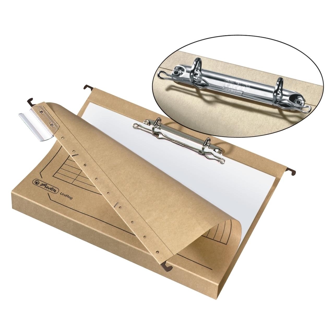 Herlitz Hängesammler A4 mit Ringmechanik und Hartpappeboden, Rückenbreite 4 cm, mit Organisationsauf (A4, 8x) (300002888)