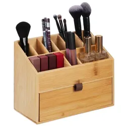 Relaxdays Kosmetik Organizer Hellbraun