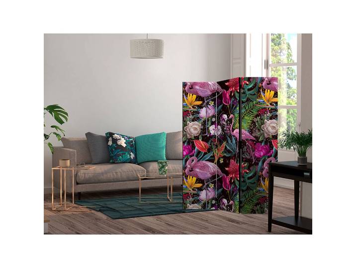 Paravent Colorful Exotic Fleece Multicolor 135 x 172 x 3cm 3-teilig