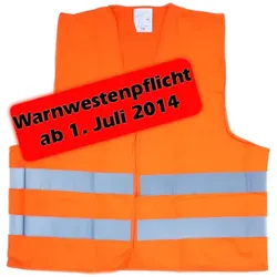 Warnweste EN 471 Orange mit Klettverschluss, Größe: Universal, waschbar bei 40 Grad