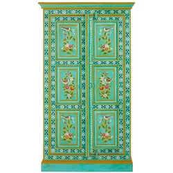 Bunter Bauernschrank im Vintage Look Blumen Motiv