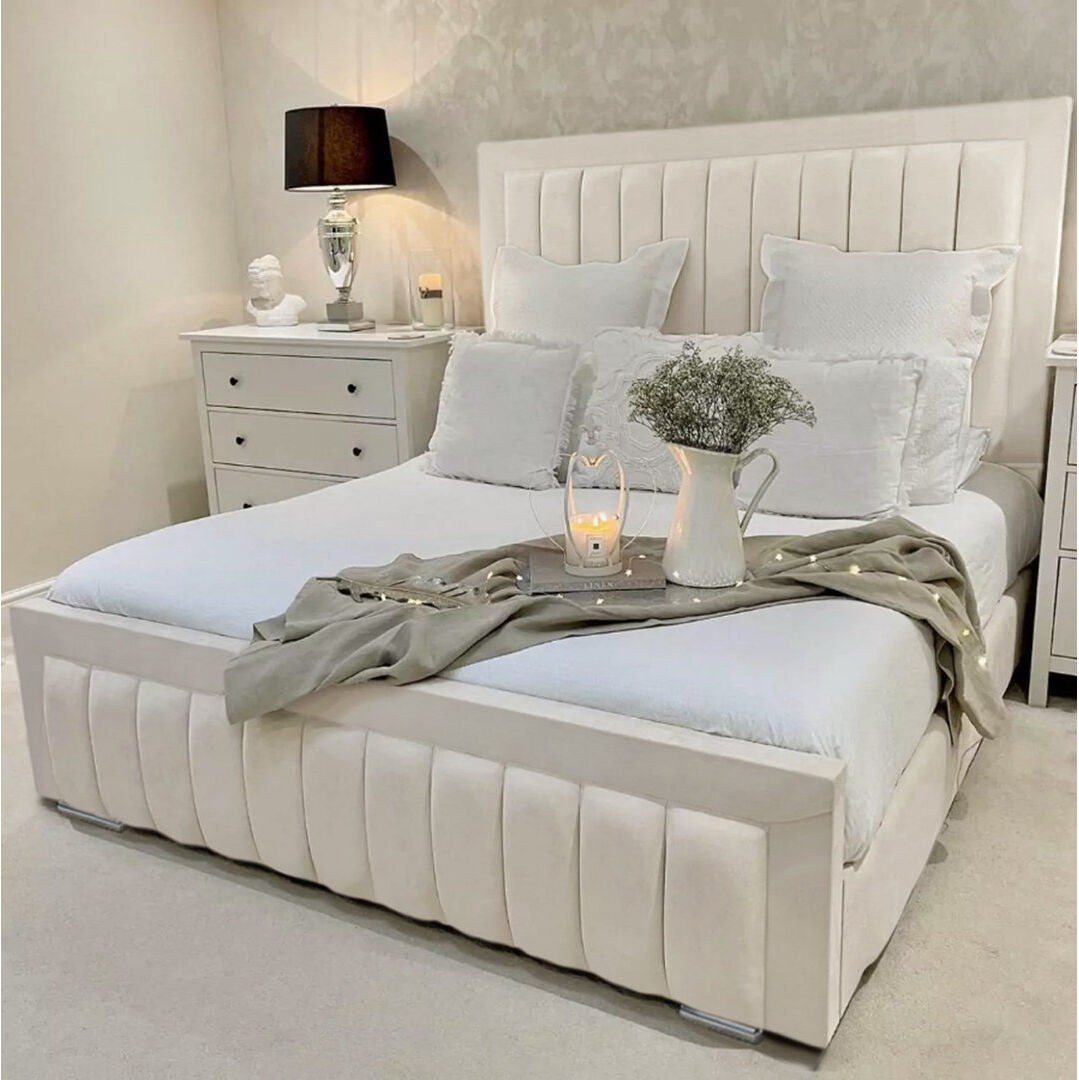 Canora Grey Alondrea Upholstered Panel Bed Cream Single (3')