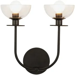 Elstead Lighting Sylvia Wandleuchte 2-flammig Schwarz – Alora Mood Glas Design